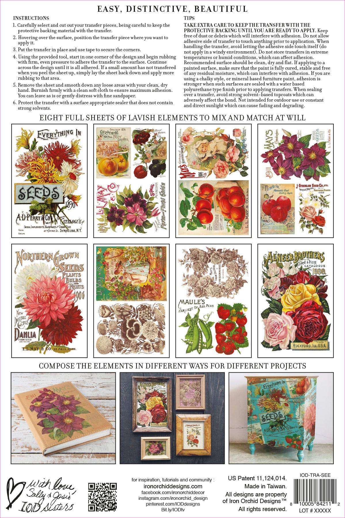 Seed Catalogue Transfer (IOD) Iron Orchid Designs- 8x12 Pad