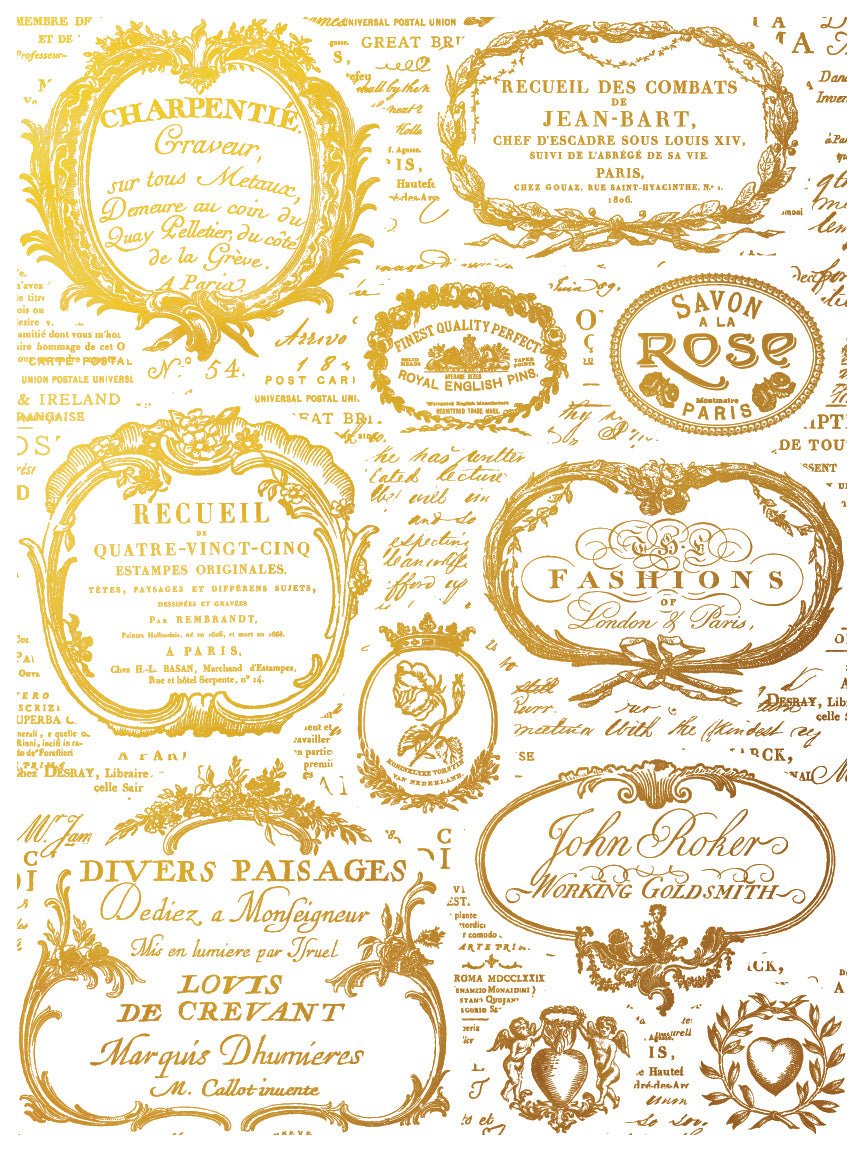 Étiquettes Foil Transfer (IOD) Iron Orchid Designs– 12×16 Pad