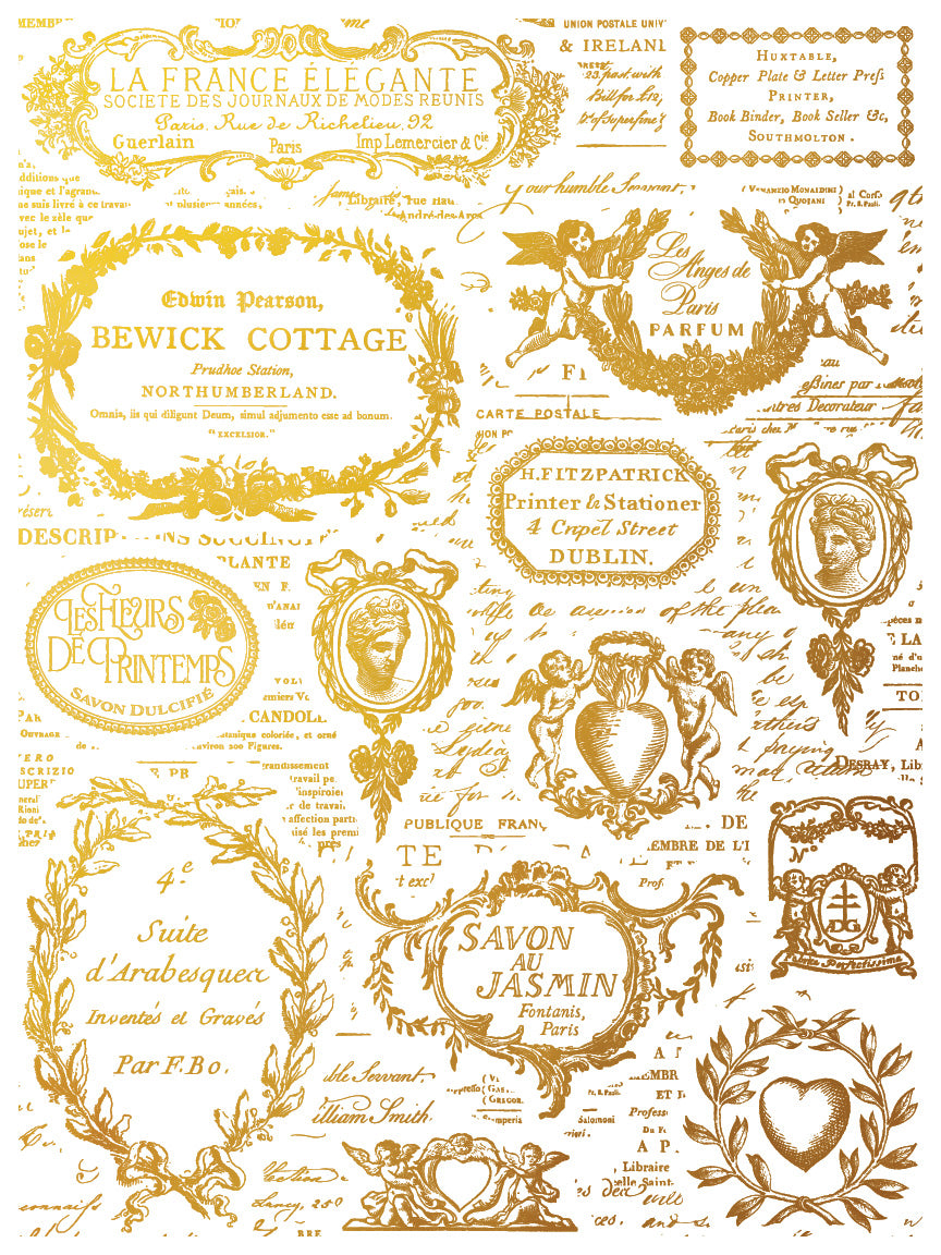 Étiquettes Foil Transfer (IOD) Iron Orchid Designs– 12×16 Pad