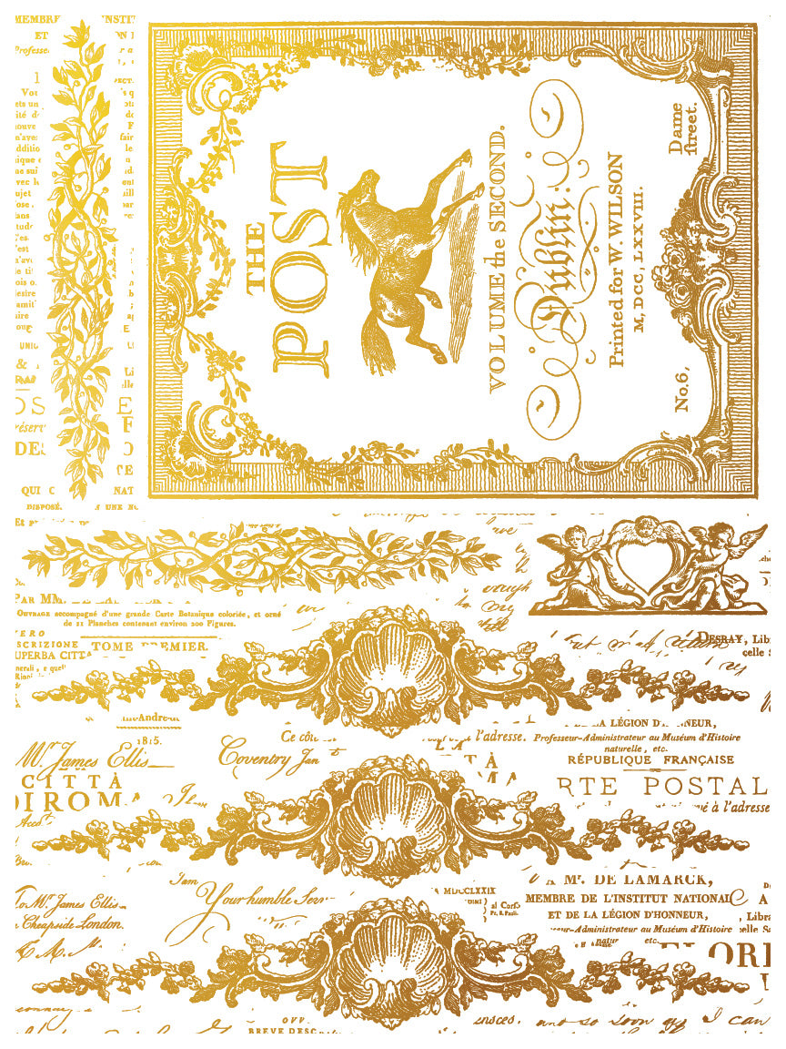 Étiquettes Foil Transfer (IOD) Iron Orchid Designs– 12×16 Pad