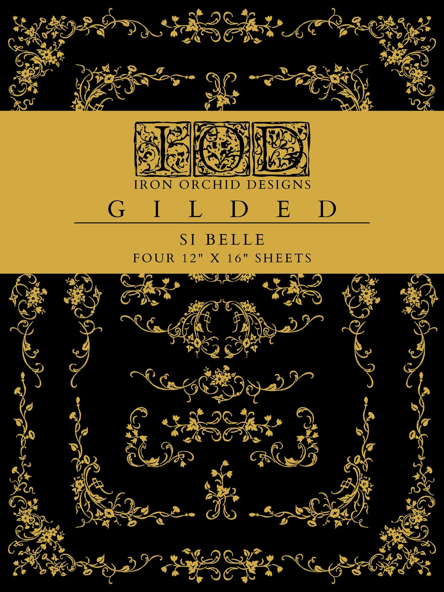 Si Belle Gilded Transfer (IOD) Iron Orchid Designs– 12×16 Pad