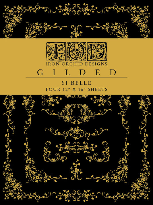 Si Belle Gilded Transfer (IOD) Iron Orchid Designs– 12×16 Pad