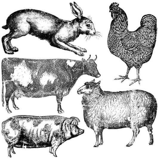 Farm Animals Stamp (IOD) Iron Orchid Designs- 12x12