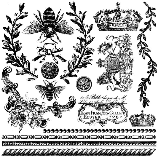 Queen Bee Stamp (IOD) Iron Orchid Designs- 12x12