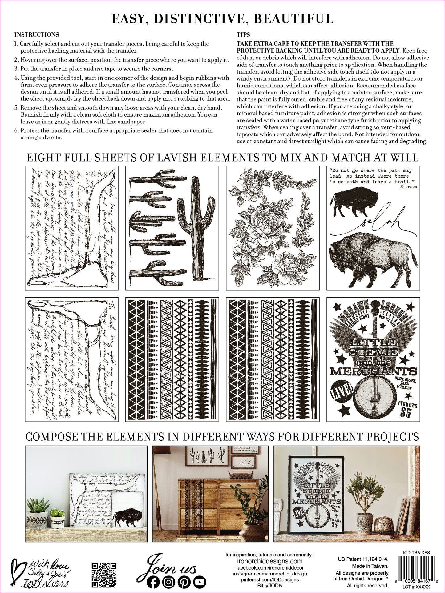 IOD_Desperado_Transfer_12x16_pad_by_Iron_Orchid_Designs_western_furniture_transfer- Southwest cowboy rub-on transfer for painted furniture makeovers