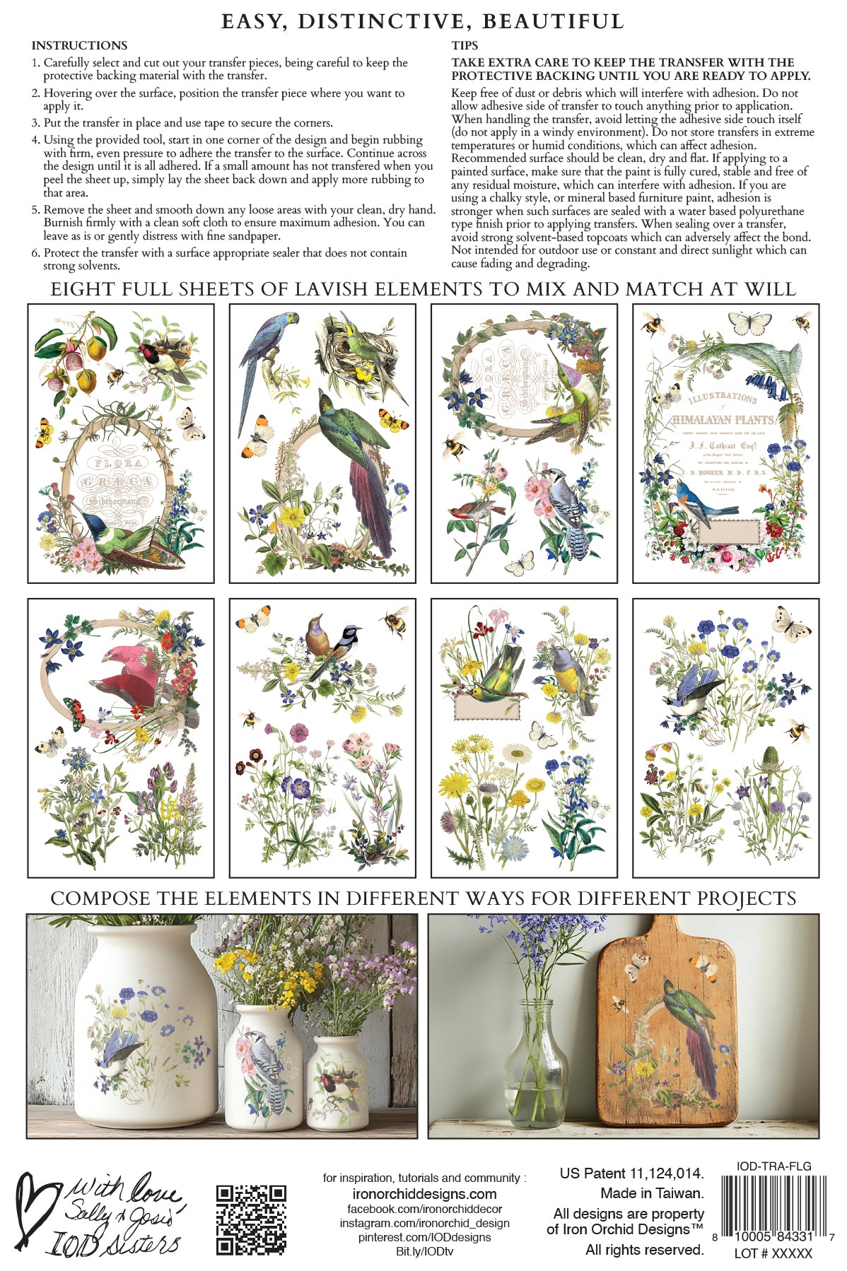 IOD Flora Greca Transfer 8x12 botanical furniture transfer by Iron Orchid Designs package