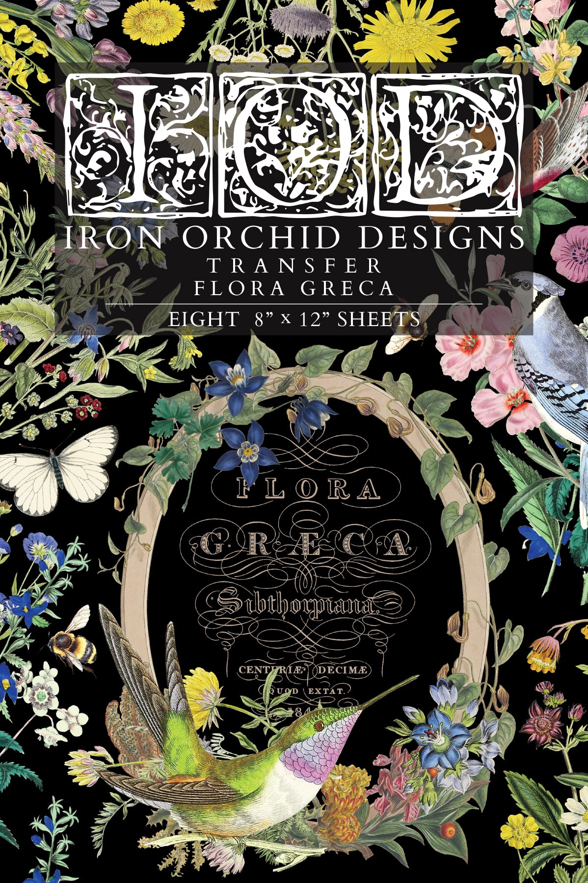 IOD Flora Greca Transfer 8x12 botanical furniture transfer by Iron Orchid Designs