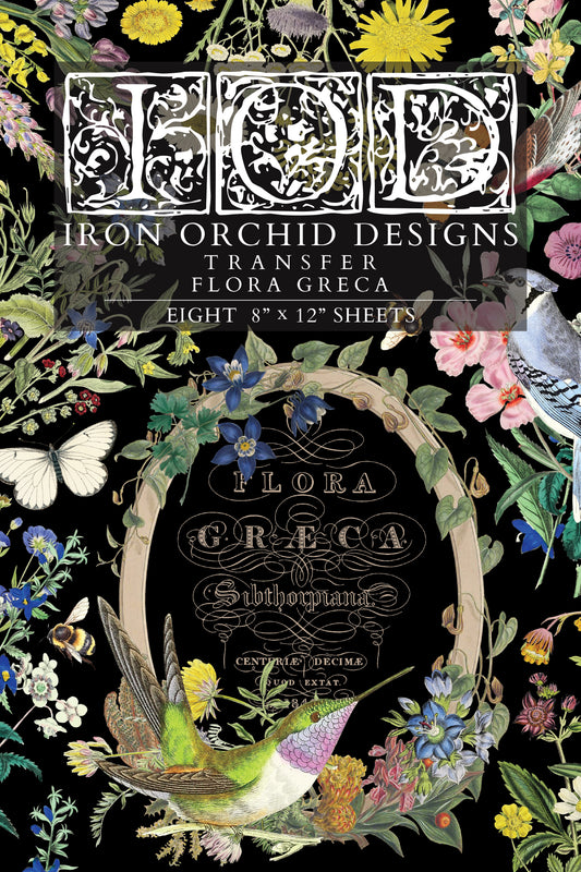 IOD Flora Greca Transfer 8x12 botanical furniture transfer by Iron Orchid Designs