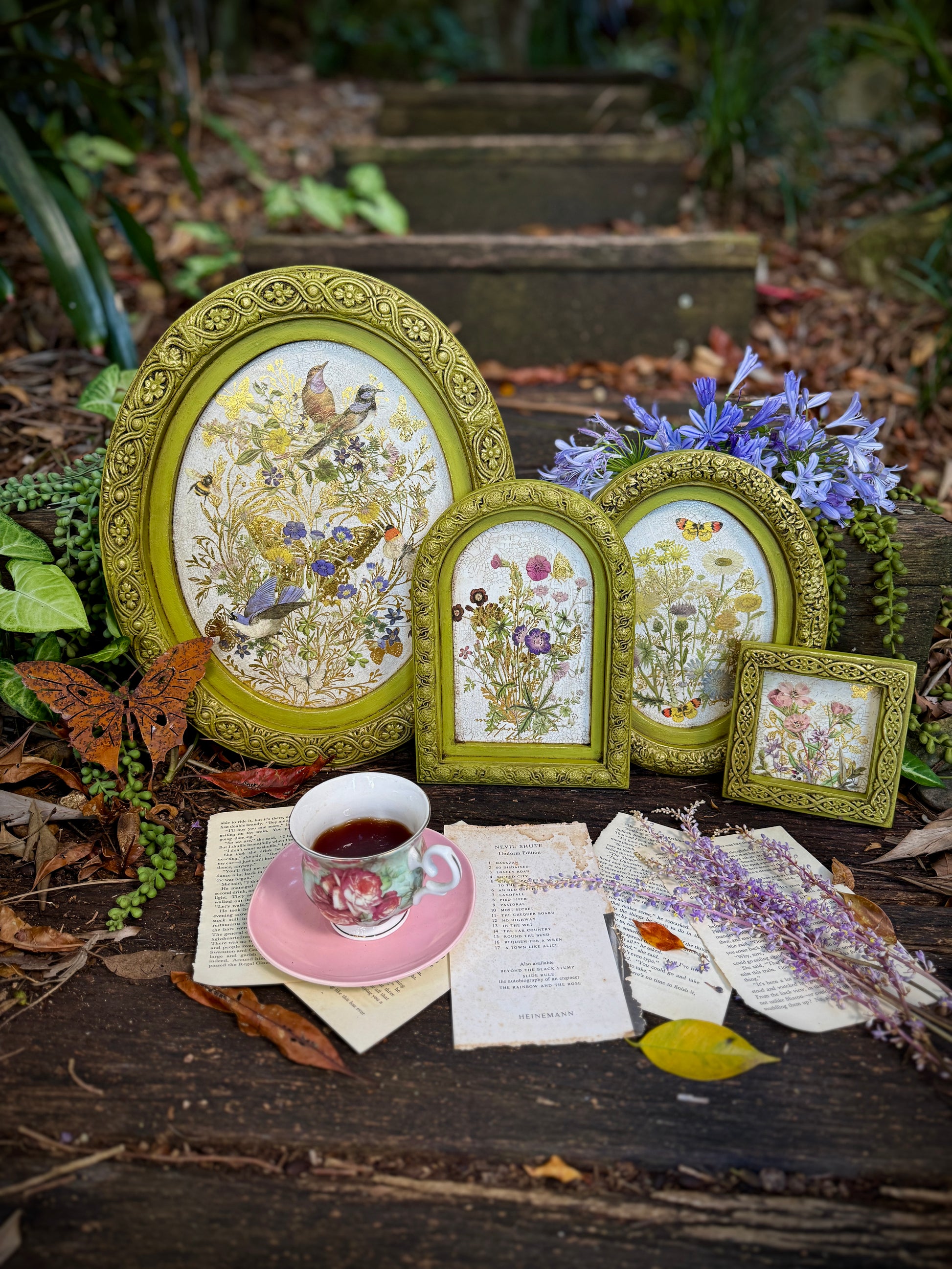 French country floral transfer project for painted decor frames 5