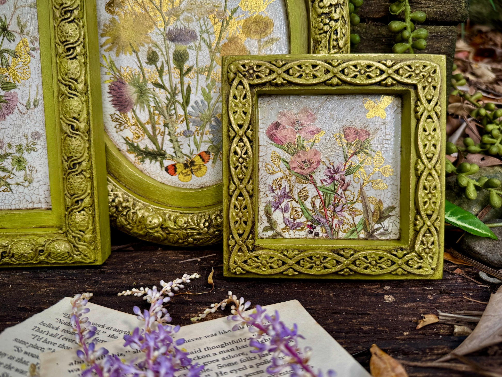 French country floral transfer project for painted decor frames 3
