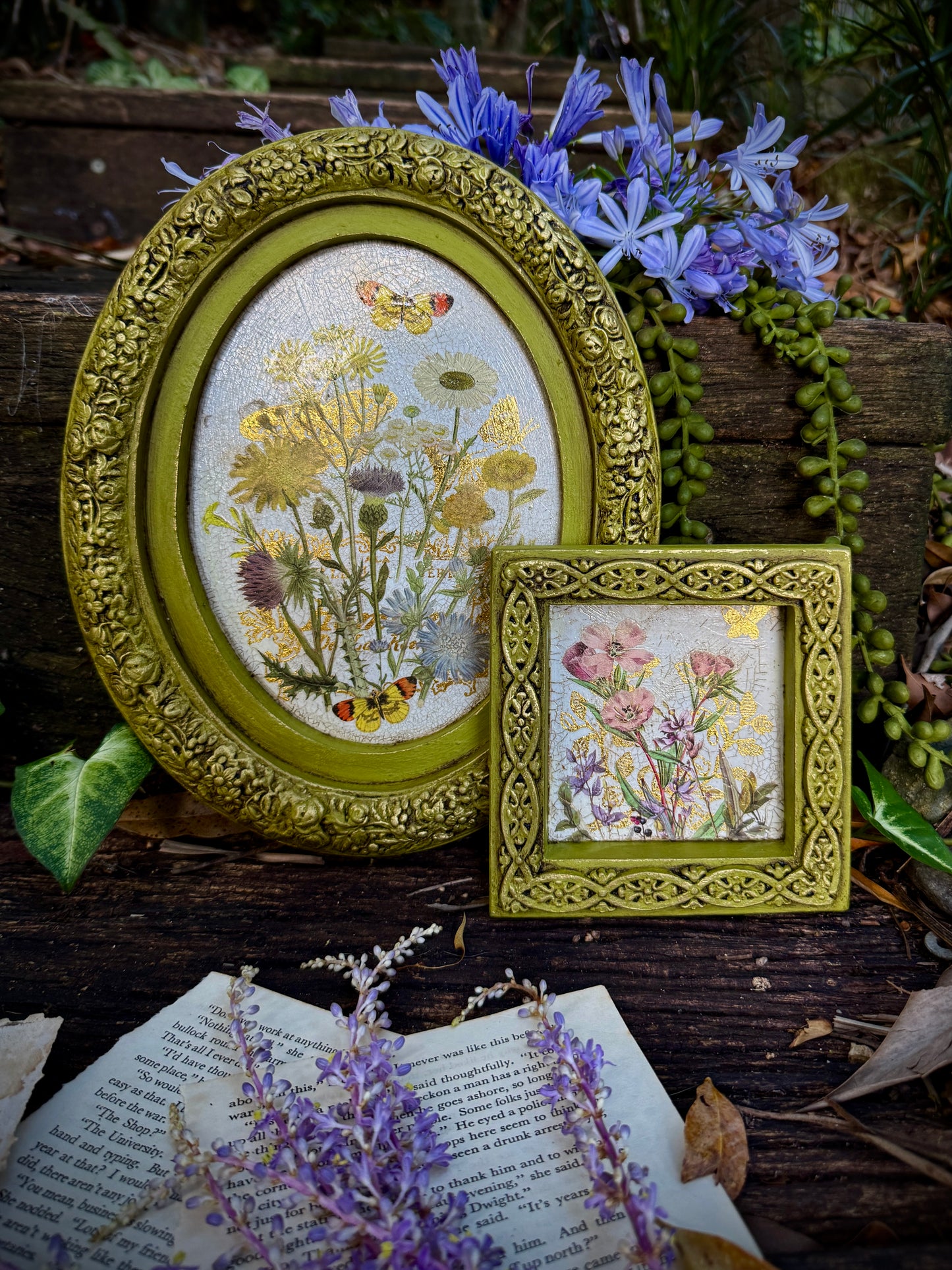 French country floral transfer project for painted decor frames 4