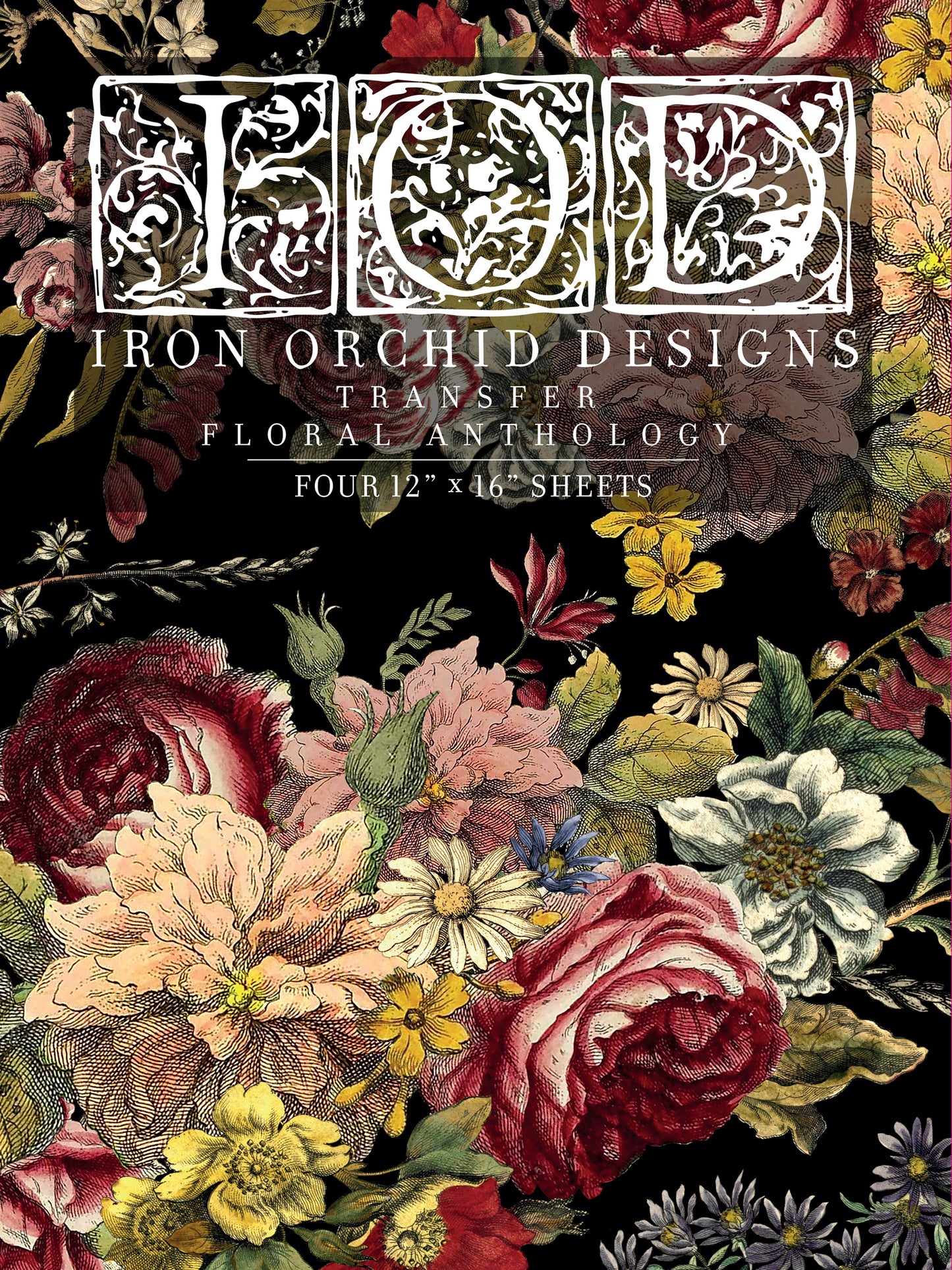 Iron Orchid Designs IOD Iron Orchid Designs Floral Anthology Transfer 12x16 botanical furniture 