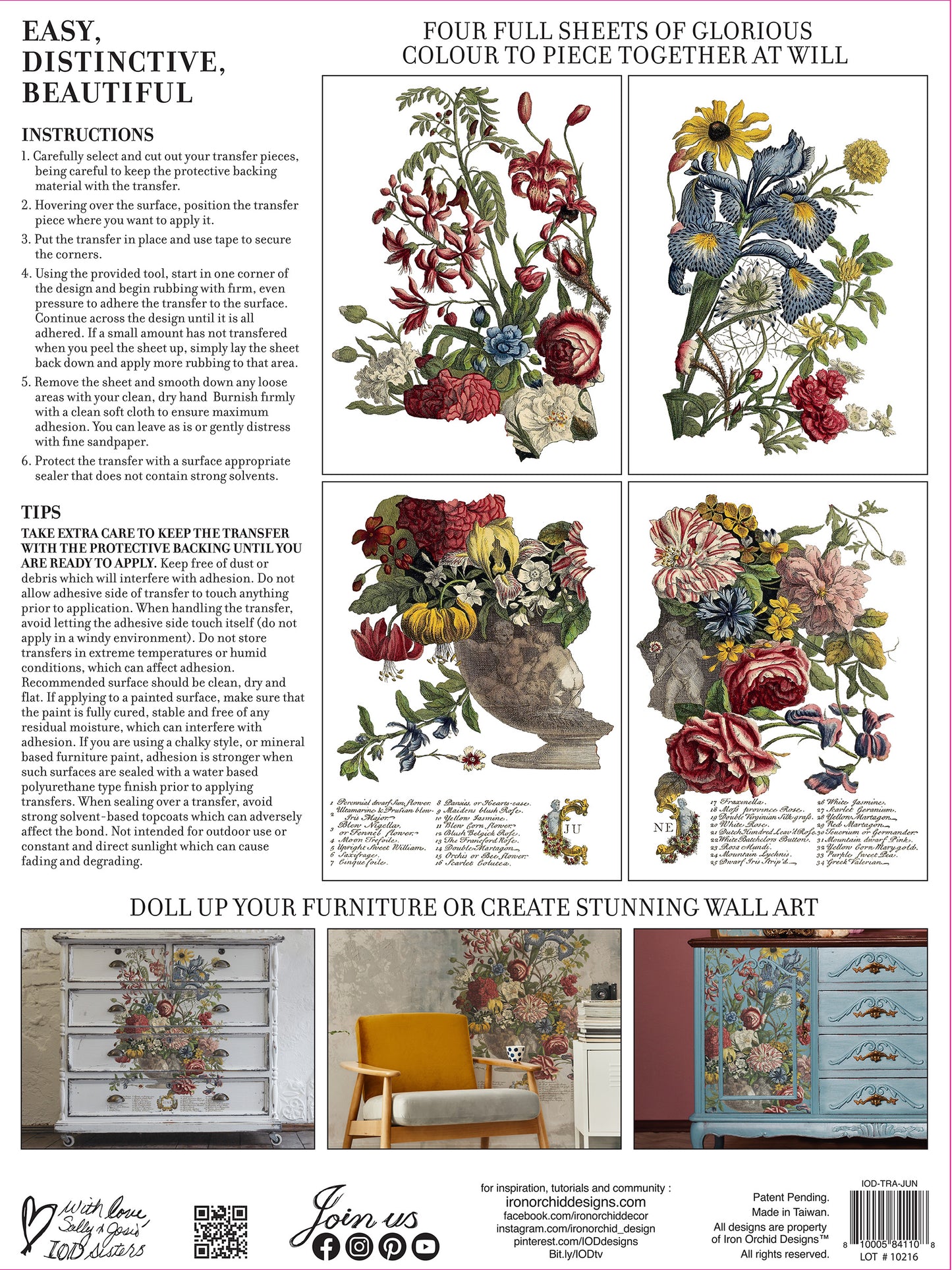 June, Ode to Henry Fletcher Transfer (IOD) Iron Orchid Designs- 12x16 Pad
