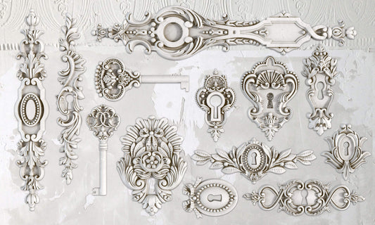 Lock & Key Mould (IOD) Iron Orchid Designs– 6x10