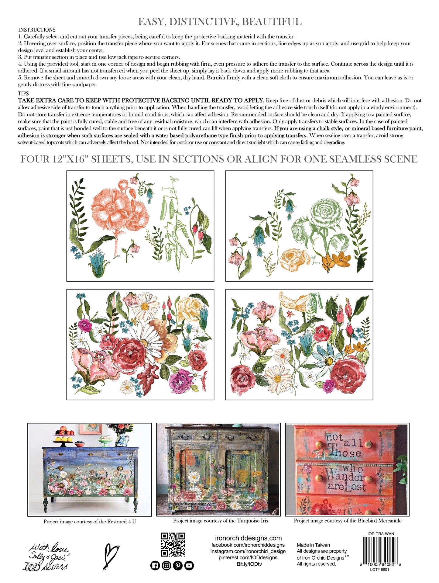 Wander Transfer (IOD) Iron Orchid Designs- 12x16 Pad