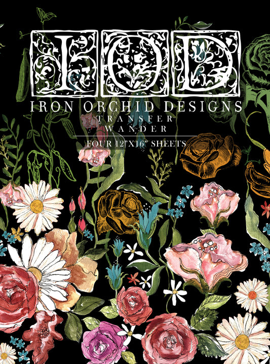 Wander Transfer (IOD) Iron Orchid Designs- 12x16 Pad
