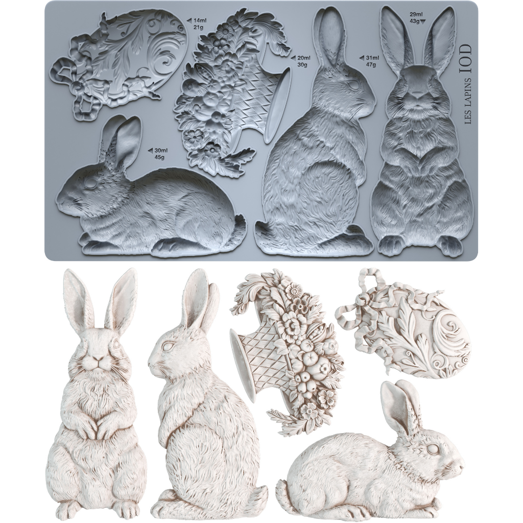 IOD Les Lapins Mould (IOD) Iron Orchid Designs– 6x10