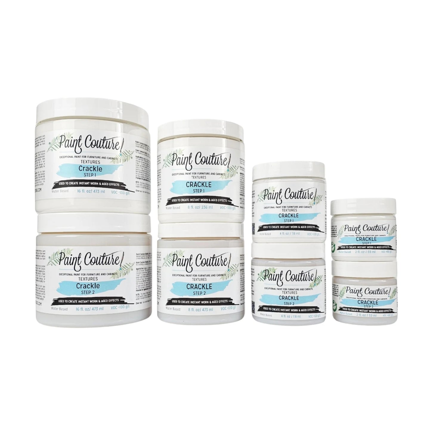 Paint Couture Crackle Kit – Step 1 and Step 2 in multiple sizes