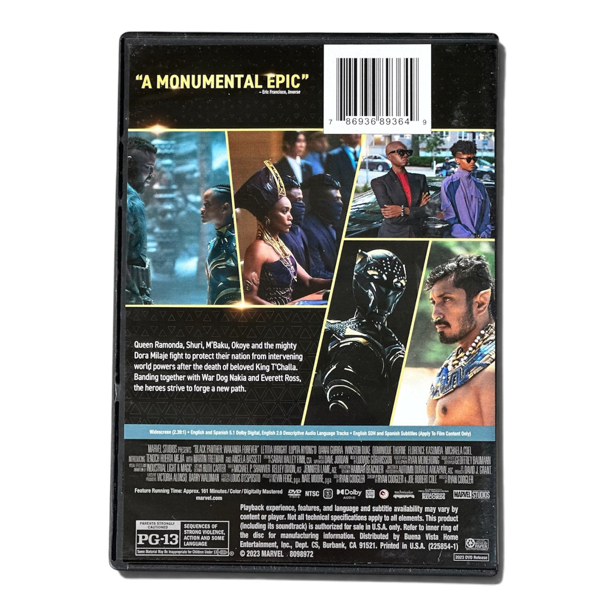 Marvel Studios Black Panther: Wakanda Forever DVD (2023) PG-13 WS
