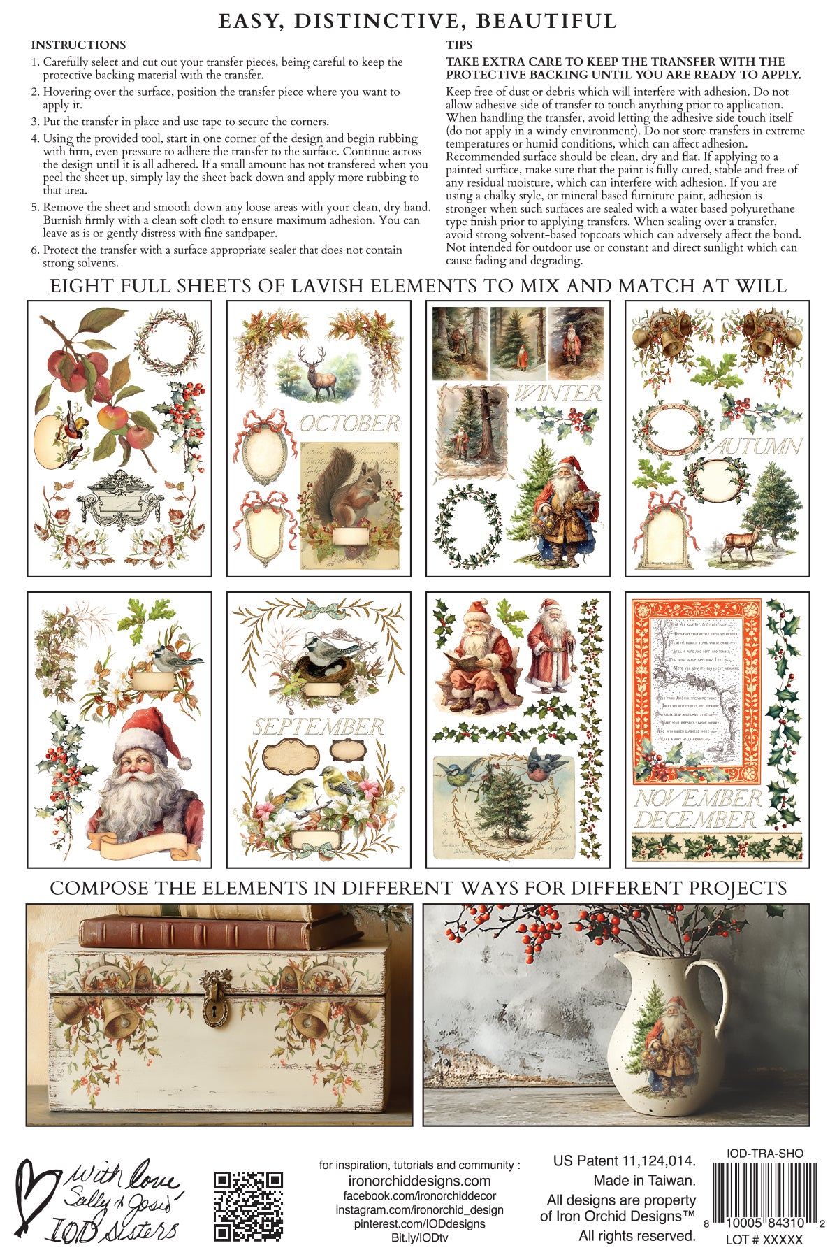 IOD Santa's Hollow Transfer, Iron Orchid Designs, Christmas furniture transfer, vintage Christmas décor, furniture makeover, and holiday DIY projects 1