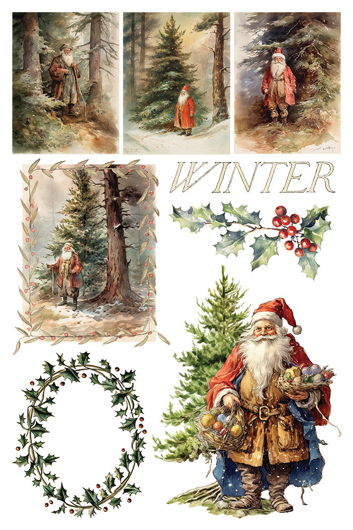 IOD Santa's Hollow Transfer, Iron Orchid Designs, Christmas furniture transfer, vintage Christmas décor, furniture makeover, and holiday DIY projects 3