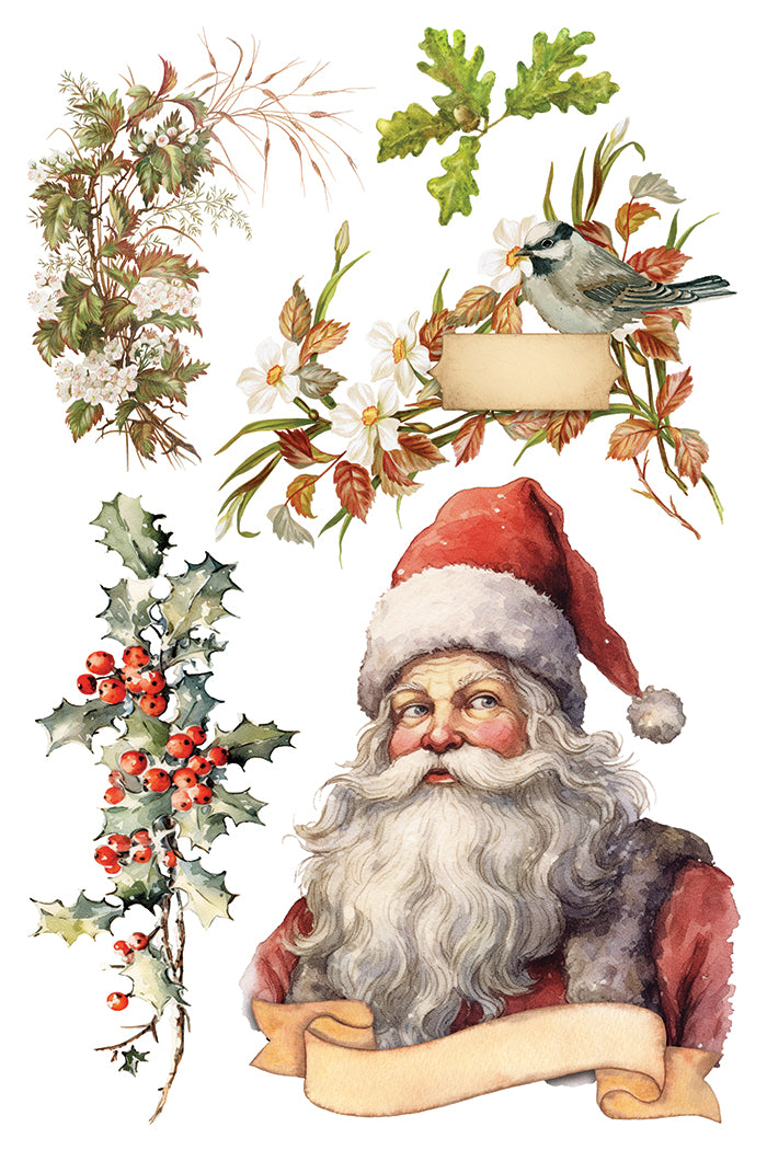 IOD Santa's Hollow Transfer, Iron Orchid Designs, Christmas furniture transfer, vintage Christmas décor, furniture makeover, and holiday DIY projects 5