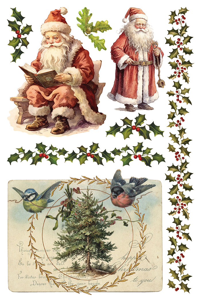 IOD Santa's Hollow Transfer, Iron Orchid Designs, Christmas furniture transfer, vintage Christmas décor, furniture makeover, and holiday DIY projects 7