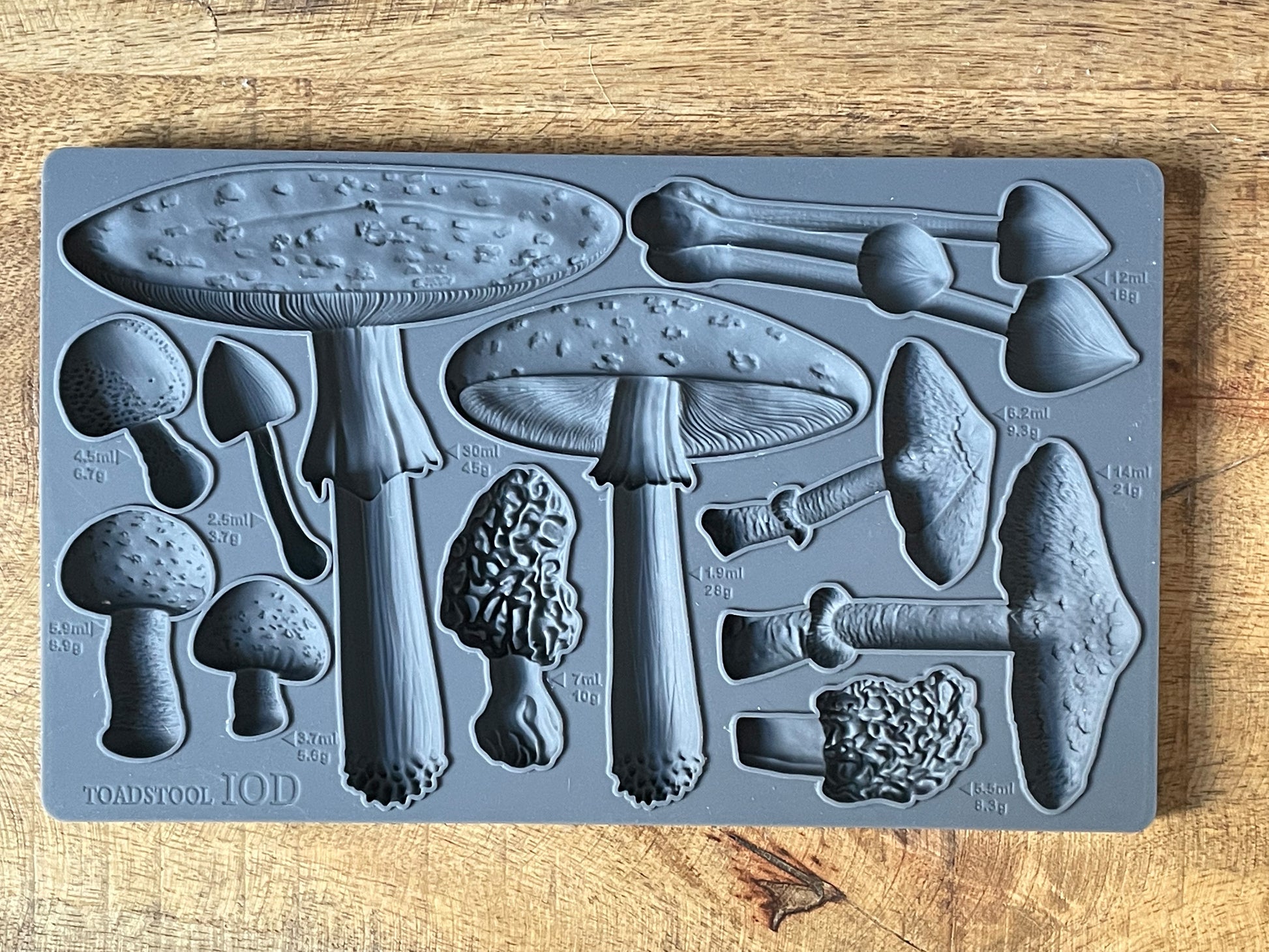 Toadstool IOD Mould – full mould view showing all mushroom elements