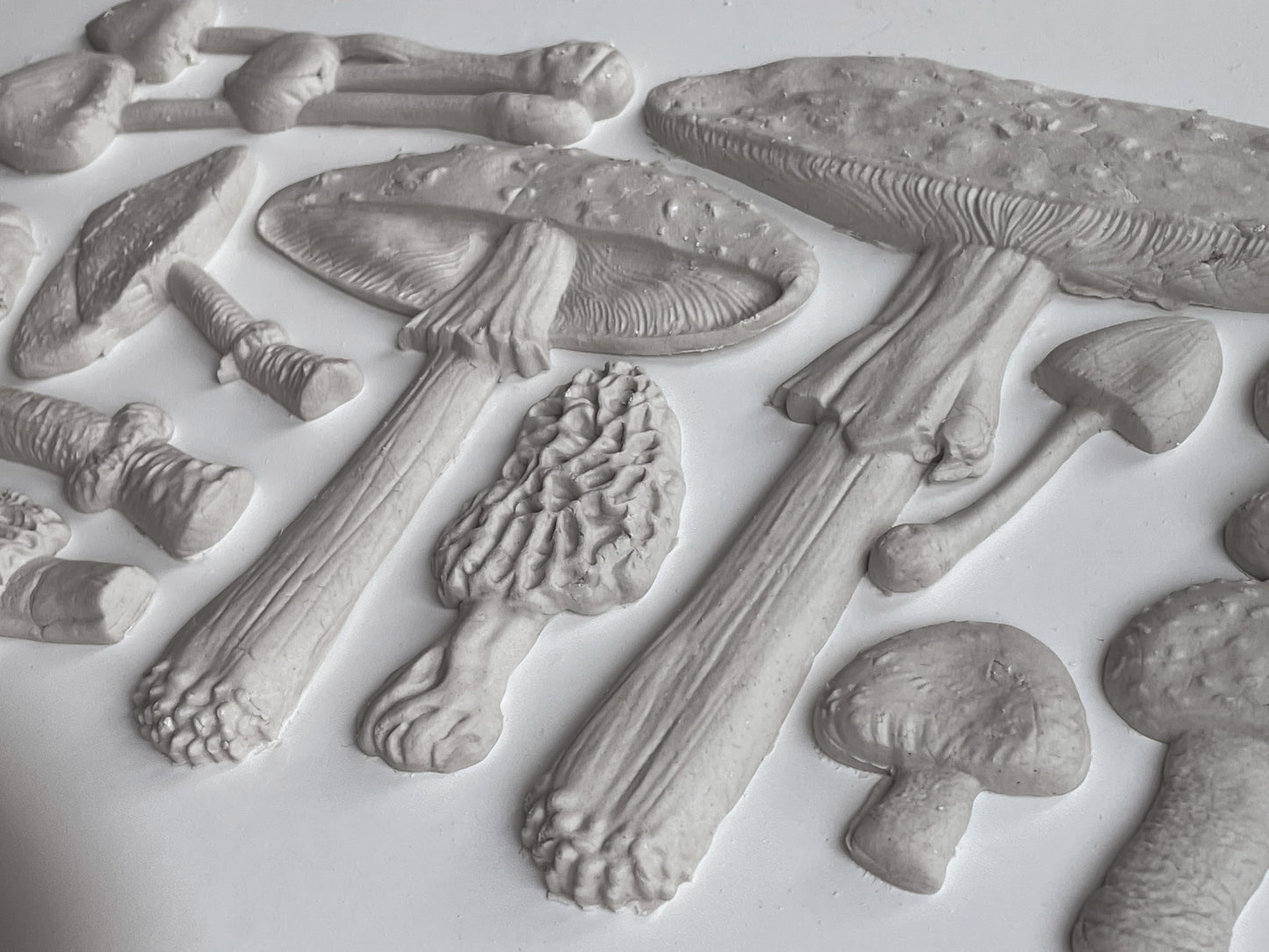 Toadstool IOD Mould – finished white castings showing detail