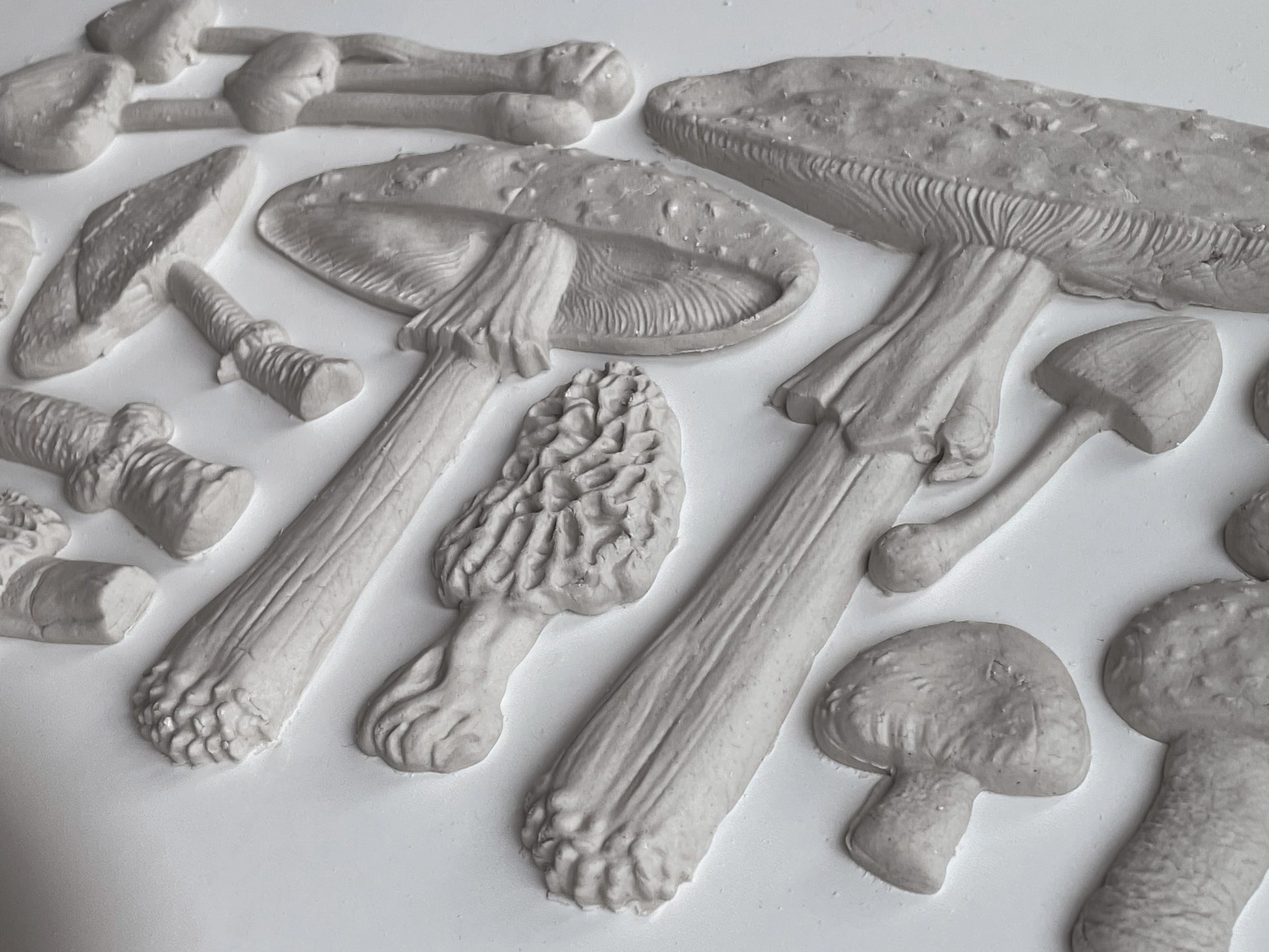Toadstool IOD Mould – finished white castings showing detail