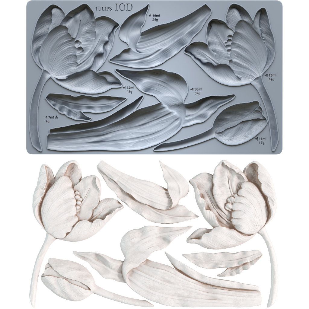 Tulips Mould (IOD) Iron Orchid Designs- 6x10