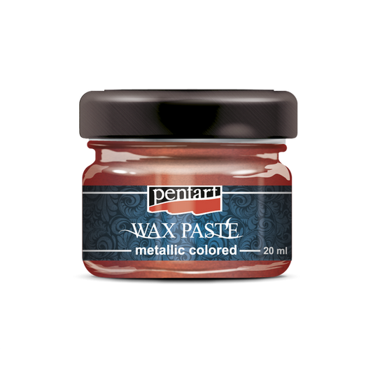 Pentart Wax Paste Metallic Colored Red 20ml jar