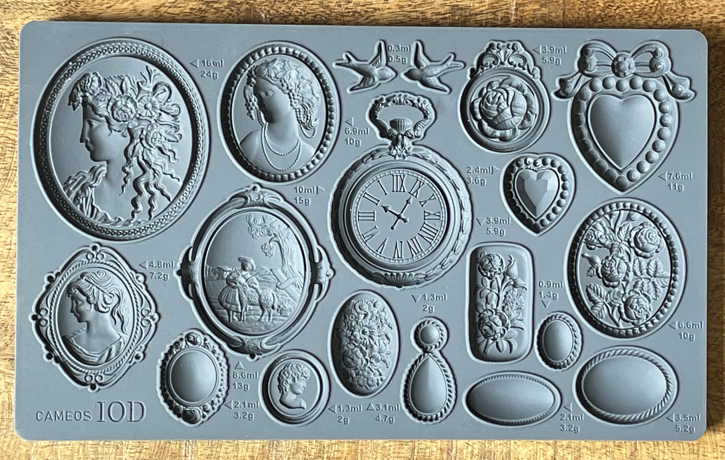 Cameos Mould (IOD) Iron Orchid Designs- 6x10