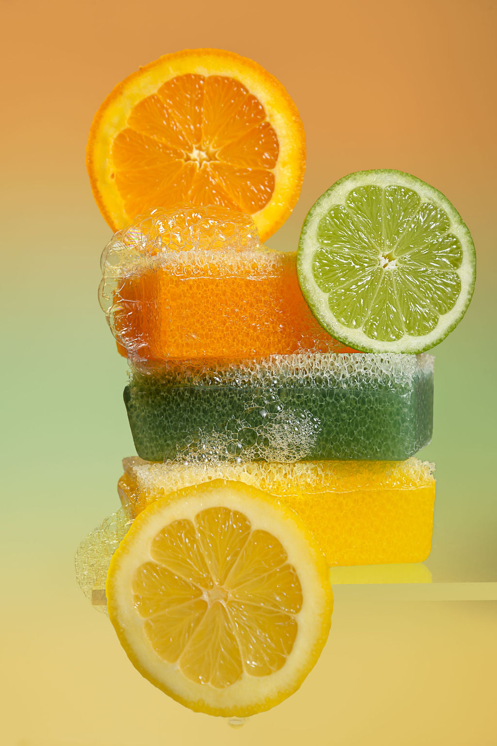 Dixie Belle Scrubby Soap brush cleaner in Orange, Lemon, and Lime citrus scents
