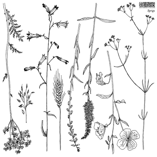 Sprigs Stamp (IOD) Iron Orchid Designs- 12x12